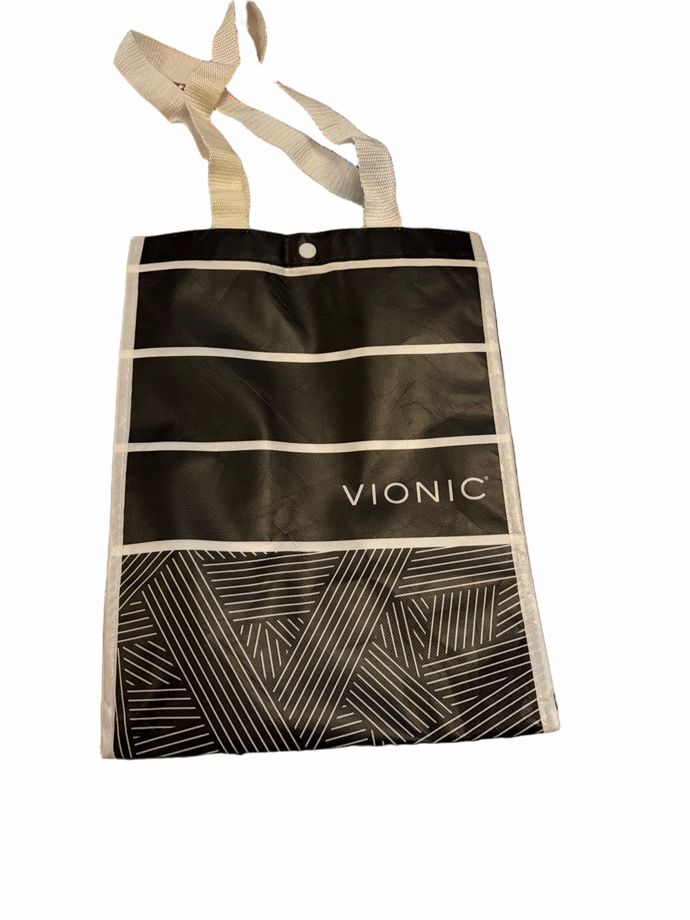 Vionic Black & White Graphic Stripe Tote